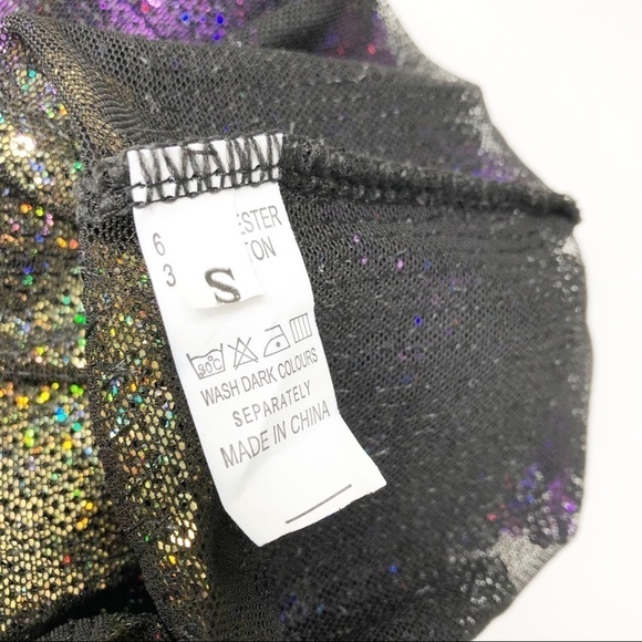 High Neck Colorful Striped Glitter Sexy Sequin Bodycon Clubwear Dress - Picture 7 of 9